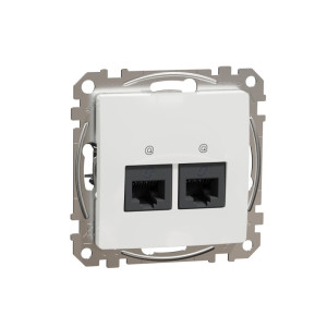 Sedna Design & Elements Gniazdo komputerowe podwójne RJ45 kat.5e UTP, białe; SDD111452, SCHNEIDER ELECTRIC