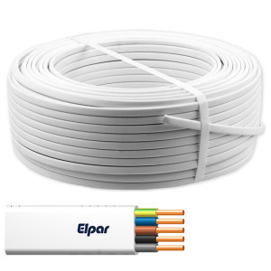 Przewód YDYp 5x4 żo 450/750V biały instalacyjny; ELPAR