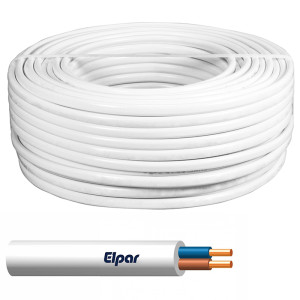 Przewód YDY 2x2,5 450/750V instalacyjny biały okrągły, krążek 100m; ELPAR