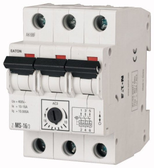 Wyłącznik silnikowy 3-biegunowy 3P 0,75kW 1,6-2,5A; Z-MS-2,5/3, EATON