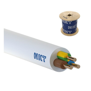 Przewód YDY 5x2,5 żo 450/750V instalacyjny okrągły biały, bęben zwrotny 500m; NKT CABLES