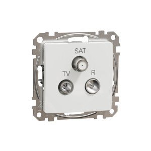 Sedna Design & Elements Gniazdo R/TV/SAT końcowe 4dB, białe; SDD111481, SCHNEIDER ELECTRIC