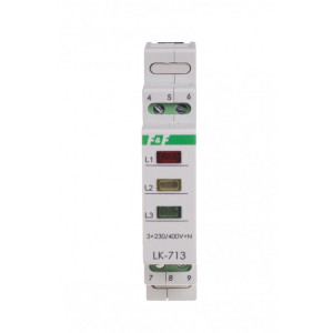 Lampka kontrolna modułowa LED 3-fazowa żółta/czerwona/zielona, 3x230V+N; LK-713K, F&F