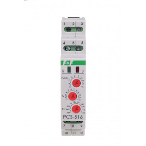 Przekaźnik czasowy PCS-516 10 funkcyjny ; zakres czasowy 0 ; 1s÷24h ; Un=230V~/24V AC/DC
