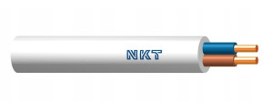 Przewód YDY 2x1,0 450/750V instalacyjny okrągły biały, krążek 100m; NKT CABLES