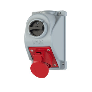 Gniazdo stałe z wyłącznikiem 0-1 16A 5P 3P+Z+N 400V, IP44, COMBO-POL; 96061540W, PCE