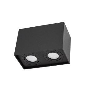 Oprawa prostokątna nawierzchniowa CHLOE DUO z wymiennymi żródłami 2XGU10, IP20, 97x185x125mm, regulowany kat swiecenia, czarna