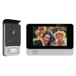 Zestaw wideodomofonowy LCD 7'' dotykowy, PHILIPS Connect 2, czarno-srebrny