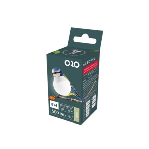 Żarówka LED E14 G45 5W 500lm 230VAC 4000K neutralna biel 200° Fi45x80, klasa energetyczna F; LED-POL