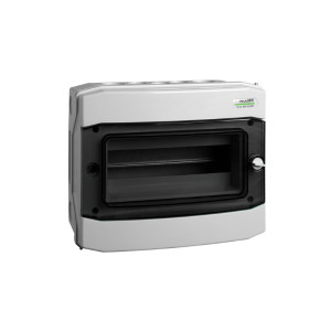 Rozdzielnica natynkowa hermetyczna 18 modułów IP65 400VAC 1500VDC z listwą N+PE, odporna na UV, drzwi przezroczyste, PHS 18T; 113263, NOARK ELECTRIC