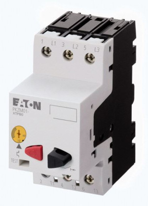 Wyłącznik silnikowy 3P 0,55kW 1,0-1,6A z napędem przyciskowym, PKZM01-1,6; EATON