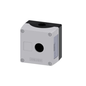 Obudowa kasety sterowniczej 1-otworowa 22mm z miejscem na etykietę, 2 przepusty M20, tworzywo czarno-szara IP68, SIRIUS ACT; 3SU1801-0AA00-0AB1, SIEMENS