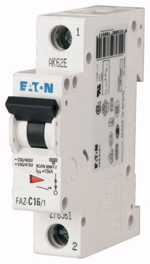 Wyłącznik nadprądowy 1P C 2A 15kA AC FAZ C2/1 278549 EATON ELECTRIC