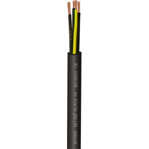 Kabel sterowniczy BiT 500®BLACK FR 2x1,5 300/500V Uniepalniony, giętki, w izoalcji i powłoce PVC, do zastosowań wnętrzowych i na zewnątrz oraz do układania w ziemi, żyły numerowane; SB1893, B