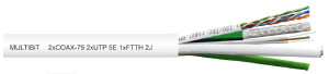 kabel hybrydowy składający się z pięciu oddzielnych kabli 2 x BITLAN®U/UTP cat.5e, 2 x BiTSAT®757 i 1 x BiTFiber®FTTH 2J, MULTIBiT 2xCOAX-75 2xUTP5E 1xFTTH2J; BITNER