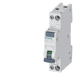 Wyłącznik różnicowoprądowy z członem nadprądowym 2P B16A 30mA typ AC 6kA 1 Modułowy, RCBO; 5SV1316-0KK16 SIEMENS