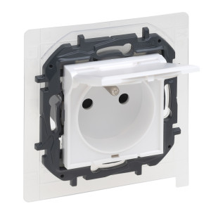 NILOE STEP Gniazdo pojedyncze z uziemieniem hermetyczne IP44 16A 250V moduł, zaciski śrubowe, białe: 863135B LEGRAND