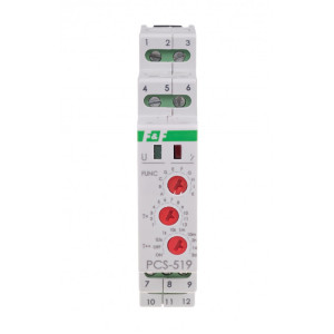 Przekaźnik czasowy PCS-519 12V 10-funkcji, styki 2NO/NC