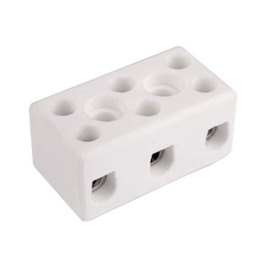 CPO-5A-3P Złączka gwintowa porcelanowa /4mm2 /3 tory - (kolor biały)