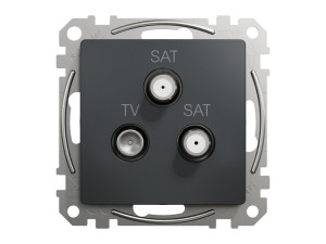 Sedna Design&Elements Gniazdo TV/SAT/SAT końcowe (4dB), czarny antracyt; SDD114481S, SCHNEIDER ELECTRIC