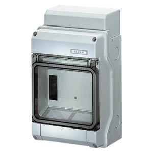 Rozdzielnica natynkowa, IP54, 1x6 modułów, 238x146x111, z zaciskami bezśrubowymi Fixconnect; KV 1506, HENSEL