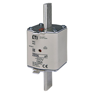 Wkładka bezpiecznikowa przemysłowa zwłoczna KOMBI, NH2 gG 200A/500V (WT-2/gG 200A); 004185226, ETI POLAM