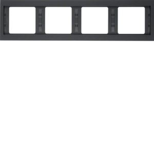 K.1 Ramka 4-krotna pozioma, antracyt mat, lakierowany; linia projektowa: Berker K.1; BERKER by HAGER