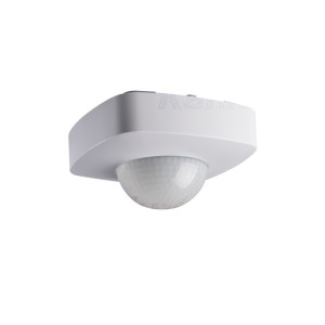 Czujnik ruchu i obecności PIR natynkowy 360st., 3-sensory, max.6m-obecność, 20m-ruch, t=10s-30min, IP20 kadrat biały, SENTO; 26820, KANLUX