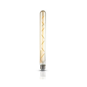 Żarówka LED filament E27 T30 7W 700lm, barwa: bursztyn 2200K, IP20 klosz bursztynowy; V-TAC