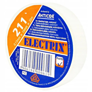 Taśma izolacyjna ELECTRIX 211 PCV 19x20 biały