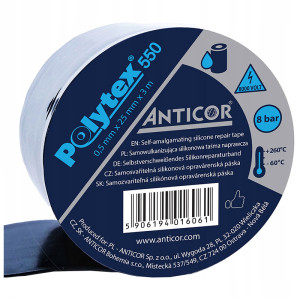 Taśma silikonowa POLYTEX 550 samowulkanizująca naprawcza 25x3 czarna