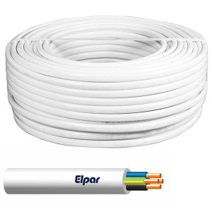 YDY4x10żo 450/750V przewód instalacyjny okrągły biały (żyły : ŻO, SZ, BR, CZ), bęben zwrotny; ELPAR