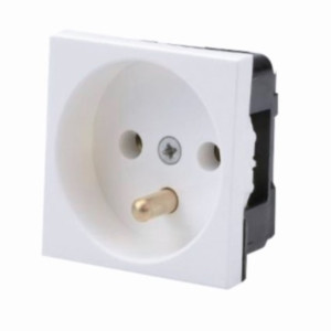 Gniazdo MODUŁ 45x45 2P+Z 16A 250V bez blokady, do montażu w patch-panelu MERIVA, biały; 2000-42, ELEKTRO-PLAST NASIELSK