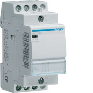 Stycznik 230VAC 3NO 25A AC-7a/b modułowy 2M; ESC325, Hager