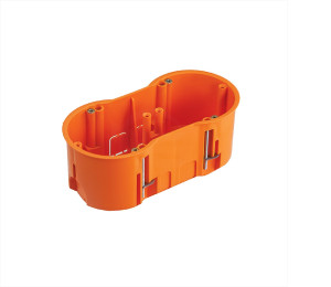 Puszka końcowa PK60 podwójna do płyt gipsowych głęboka, pomarańczowa; A.0010PG, PAWBOL