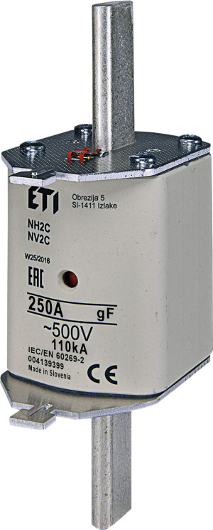 Wkładka topikowa przemysłowa szybka KOMBI, NH2/WT-2C gF 250A/500V; 004139399, ETI POLAM