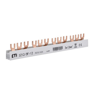 Szyna łączeniowa widełkowa 3P 80A 12mm2 (12 mod.), IZ12/3F/12; 002921020, ETI POLAM