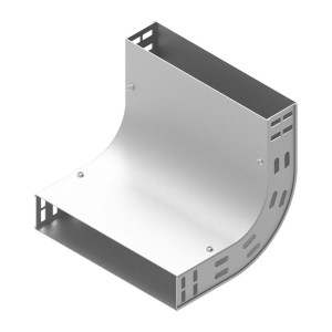 Łuk korytka 90 stopni szerokość 100mm wysokość 42mm, grubość blachy 1,0mm, LUNJ100H42; 130777 BAKS