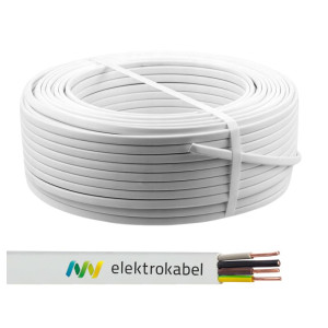 Przewód YDYp 4x2,5 żo 450/750V biały instalacyjny; ELEKTROKABEL