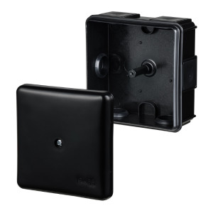 Puszka hermetyczna natynkowa, wymiary: 86x86x39mm, pusta, IP55, czarna; 0226-02; ELEKTRO-PLAST NASIELSK