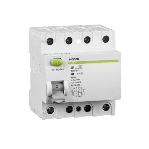 Wyłącznik różnicowoprądowy 4P 25A 100mA typ AC 6kA, Ex9L-N 4P 25A 100mA; 108335 NOARK ELECTRIC