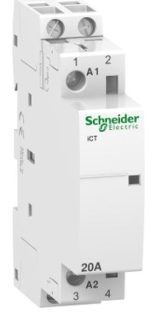 Stycznik modułowy 20A 2NO (2Z+0R) 230/240VAC 50Hz, Acti9 iCT50-20-20-230; A9C22722, SCHNEIDER ELECTRIC