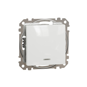 Sedna Design & Elements Łącznik 1-biegunowy z podświetleniem, biały; SDD111101L, SCHNEIDER ELECTRIC