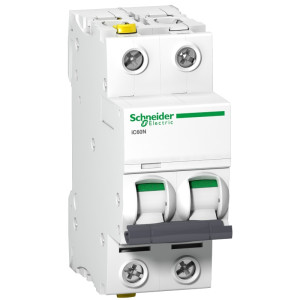 Wyłącznik nadprądowy 2P C 2A 6kA AC, Acti9 iC60N-C2-2; A9F04202, SCHNEIDER ELECTRIC