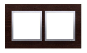 SIMON54 ramka 2-krotna Nature-Drewno, SREBRNE WENGE, IP20/IP44* (*IP44-należy zastosować zestaw uszczelek DUN2)