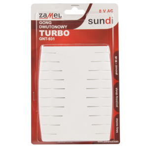 Gong dwutonowy Turbo biały, 8V, GNT-931-BIA