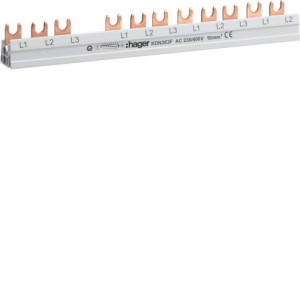 Szyna grzebieniowa widełkowa pozioma 4P 10mm2 do RCCB 4P+MCB / SPD 4P+MCB 3P 12M; KDN363F HAGER