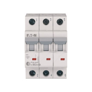 Wyłącznik nadprądowy 3P B 63A 6kA; HN-B63/3, 194887 EATON ELECTRIC