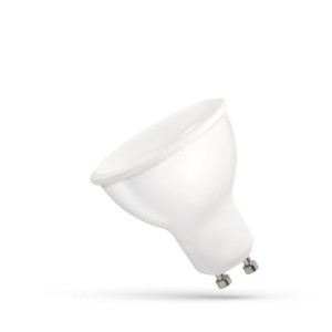 Żarówka LED GU10 6W 230V 450lm, 4000K neutralna biel NW, szybka mleczna biała,120st, 17000h; WOJ+13267, SPECTRUM