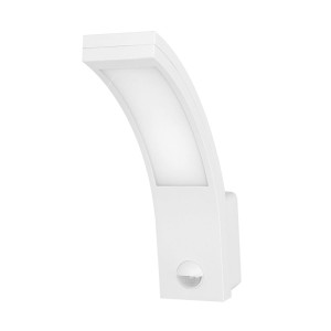 PIRYT LED 10W, oprawa ogrodowa z czujnikiem ruchu 140st, 800lm, IP54, 4000K, BIAŁA